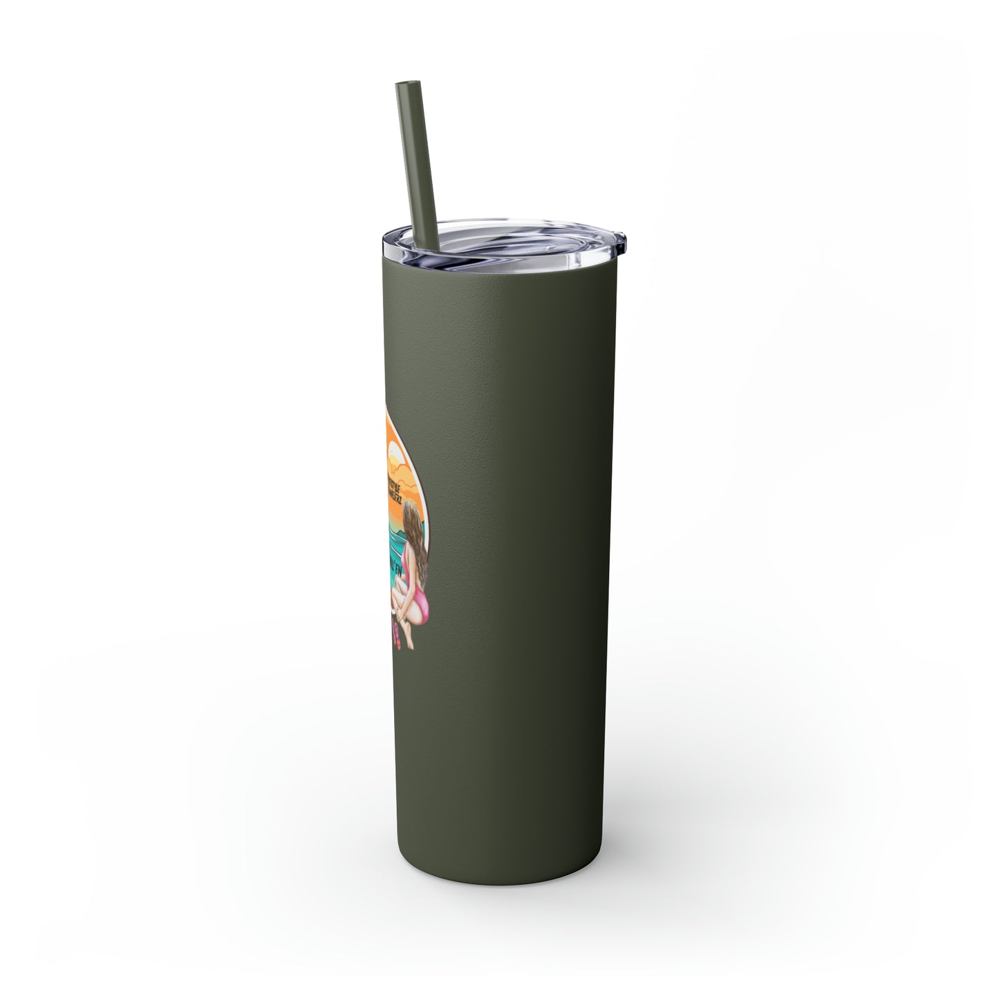 Freestyle Travelerz - Just Chill'en - Skinny Tumbler with Straw, 20oz