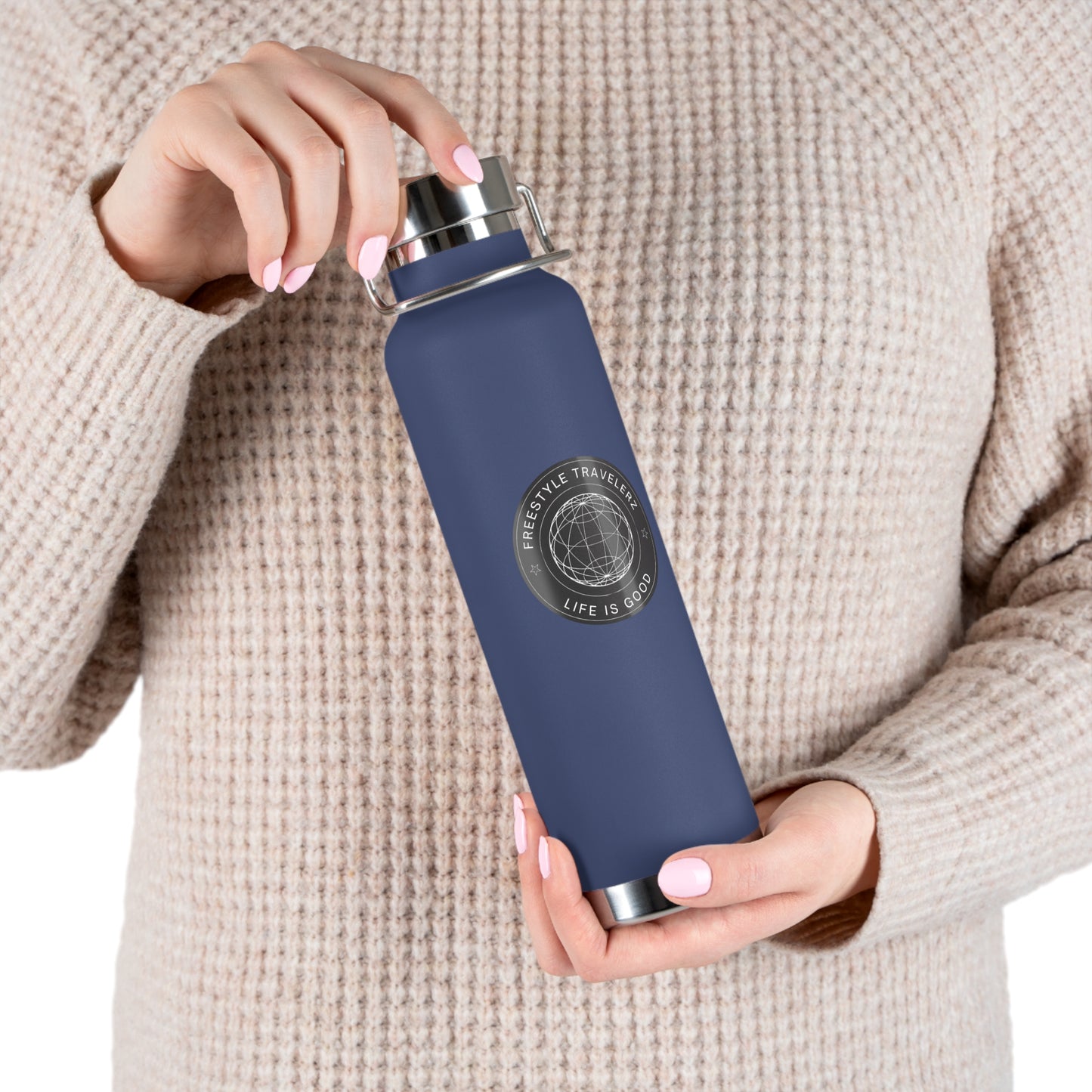 Freestyle Travelerz - Life Is Good - Copper Vacuum Insulated Bottle, 22oz