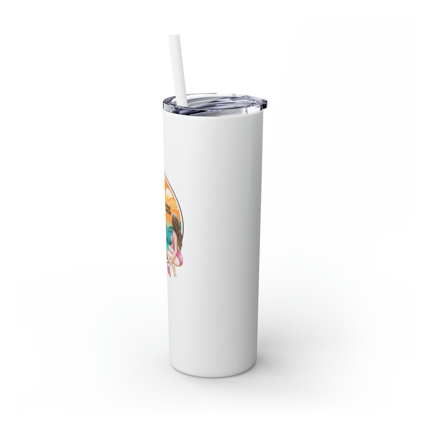 Freestyle Travelerz - Just Chill'en - Skinny Tumbler with Straw, 20oz
