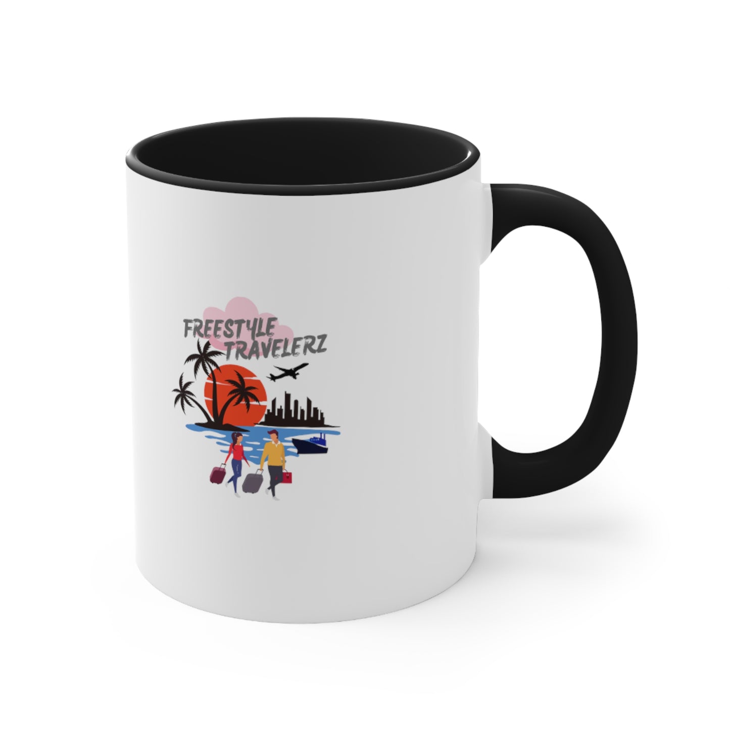 Freestyle Travelerz - Let's Travel - Accent Coffee Mug, 11oz