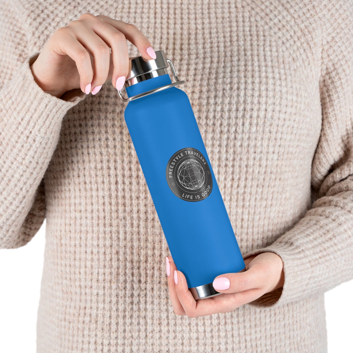 Freestyle Travelerz - Life Is Good - Copper Vacuum Insulated Bottle, 22oz