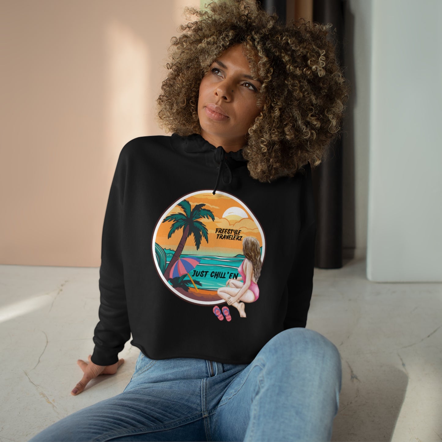 Freestyle Travelerz - Just Chill'en - Crop Hoodie