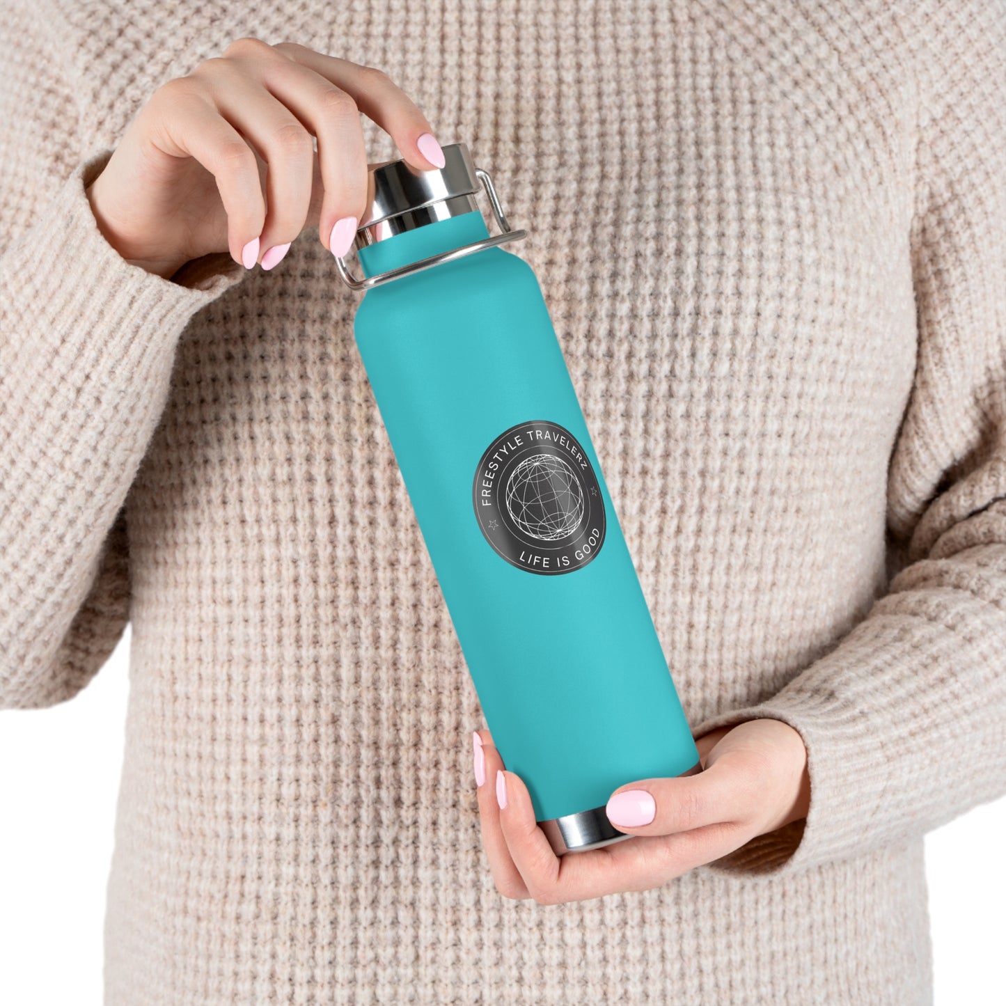 Freestyle Travelerz - Life Is Good - Copper Vacuum Insulated Bottle, 22oz