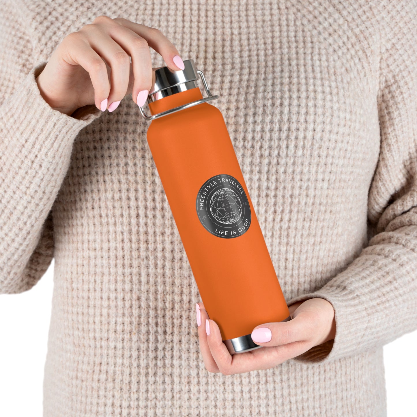 Freestyle Travelerz - Life Is Good - Copper Vacuum Insulated Bottle, 22oz